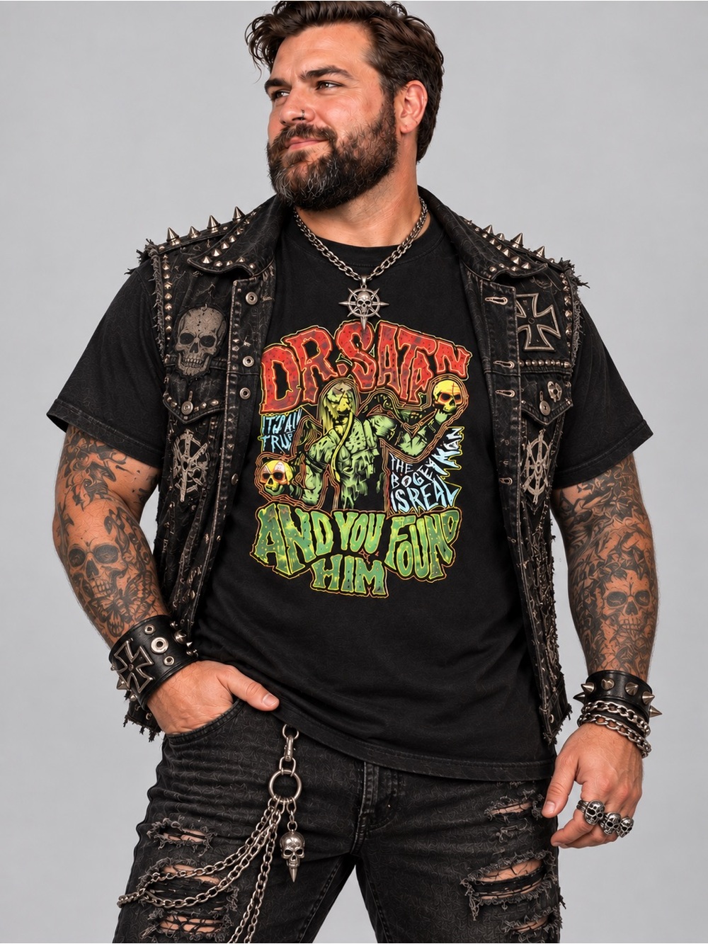 Rob Zombie House of a 1000 Corpses Dr Satan Graphic Tee Horror Goth Men’s 2XL